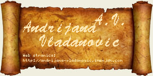 Andrijana Vladanović vizit kartica